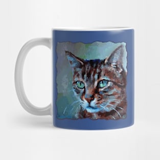 Cute Impressionism Tabby Cat Mug